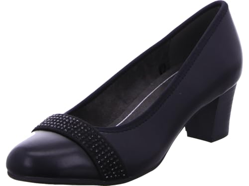 Jana Damen Pumps mit Glitzerdetails Vegan, Schwarz Nappa (Schwarz), 36 EU von Jana