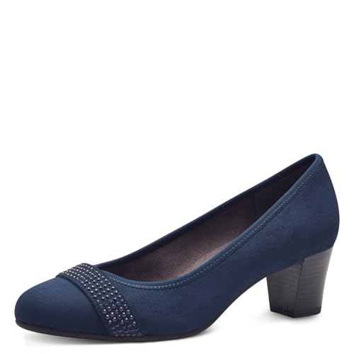 Jana Damen Pumps Elegant Kleiner Absatz Weite H Mehrweite, Blau (Navy), 38 EU von Jana