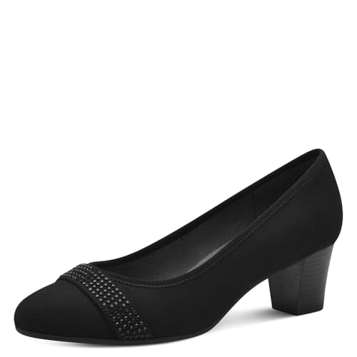 Jana Damen Pumps mit Glitzerdetails Vegan, Schwarz 1 (Schwarz), 40 EU von Jana