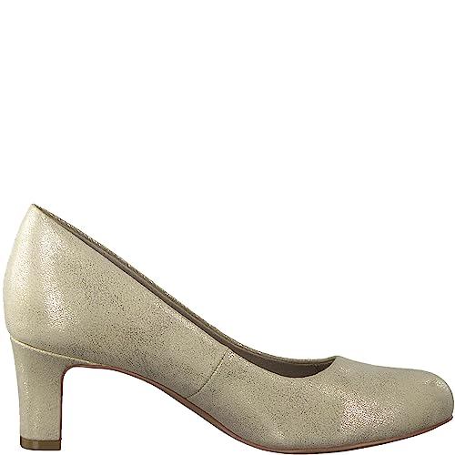 Jana Damen Pumps Elegant Kleiner Absatz Weite H Mehrweite, Gold (Gold Met Str), 37 EU von Jana