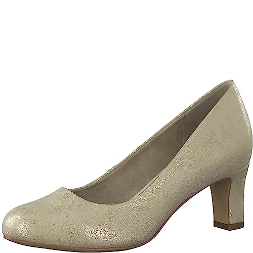 Jana Damen Pumps Elegant Kleiner Absatz Weite H Mehrweite, Gold (Gold Met Str), 40 EU von Jana