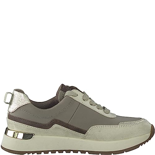 Jana Damen Sneaker flach Elegant mit Schnürsenkeln und Reißverschluss Weite H Mehrweite, Braun (Taupe), 38 EU von Jana