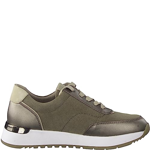 Jana Damen Sneaker flach Elegant mit Schnürsenkeln und Reißverschluss Weite H Mehrweite, Braun (Taupe), 37 EU von Jana