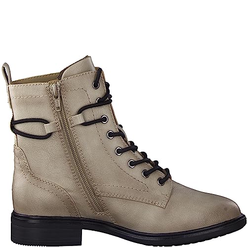 Jana Damen Stiefeletten zum Schnüren Flach mit Schnürsenkeln und Reißverschluss Weite H Mehrweite, Grau (Stone), 39 EU von Jana