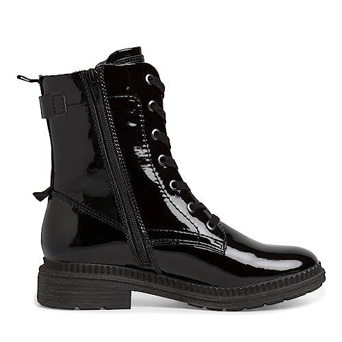 Jana Damen Sneaker hoch mit Schnürsenkeln und Reißverschluss Weite H Mehrweite, Schwarz (Black Patent), 36 EU von Jana