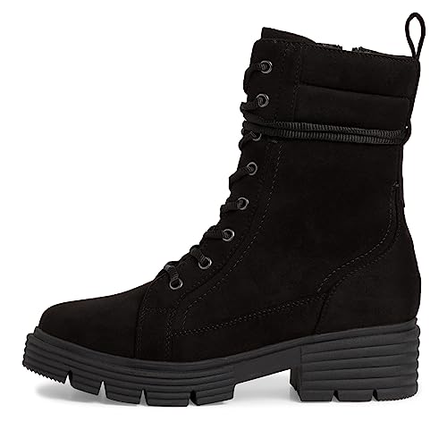 Jana Damen Stiefeletten mit Absatz mit Schnürsenkeln und Reißverschluss Blockabsatz Weite H Mehrweite, Schwarz (Black), 39 EU von Jana