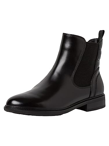 Jana Damen Chelsea Boots aus Kunstleder Flach Weite H Mehrweite, Schwarz (Black), 38 EU von Jana