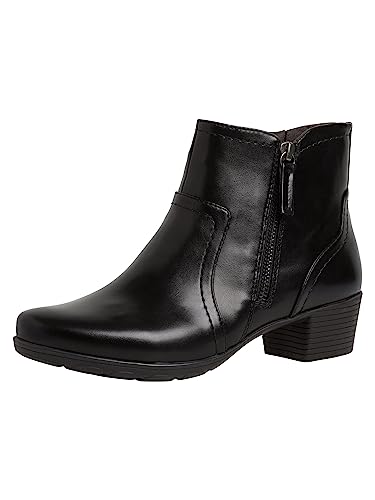 Jana Damen Stiefeletten mit Absatz aus Lederimitat Kleiner Absatz Weite H Mehrweite, Schwarz (Black), 37 EU von Jana