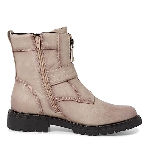 Jana Damen Stiefeletten ohne Absatz aus Kunstleder mit Schnalle Weite H Mehrweite, Grau (Stone), 39 EU von Jana