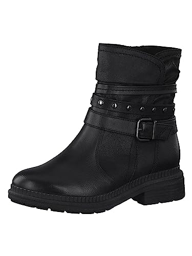 Jana Damen Stiefeletten ohne Absatz aus Lederimitat mit Schnalle Weite H Mehrweite, Schwarz (Black), 41 EU von Jana