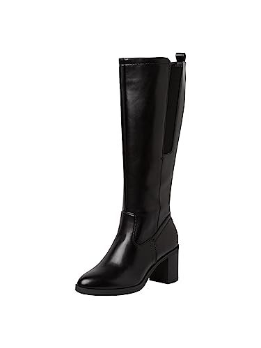 Jana Damen Hohe Stiefel mit Absatz Kniehoch Blockabsatz Weite H Mehrweite, Schwarz (Black), 39 EU von Jana