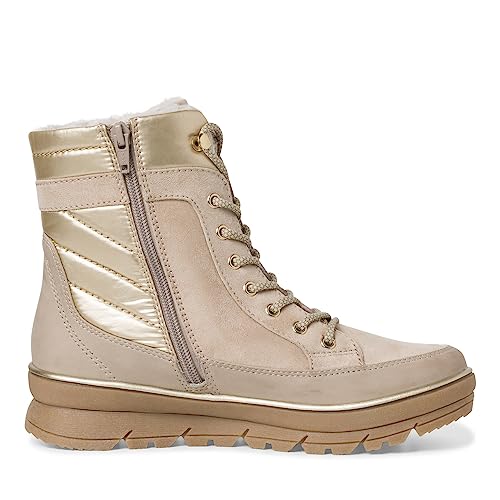 Jana Damen Winterstiefeletten zum Schnüren Gefüttert Plateau Weite H Mehrweite, Beige (Beige), 36 EU von Jana