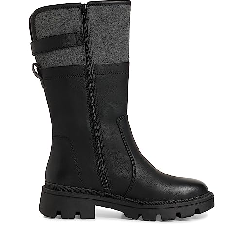 Jana Damen Stiefel ohne Absatz aus Kunstleder mit Schnalle Weite H Mehrweite, Schwarz (Black), 40 EU von Jana