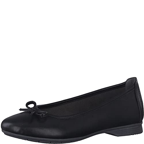 Jana Damen Ballerinas aus Lederimitat Elegant Weite H Mehrweite, Schwarz (Black 1), 38 EU von Jana