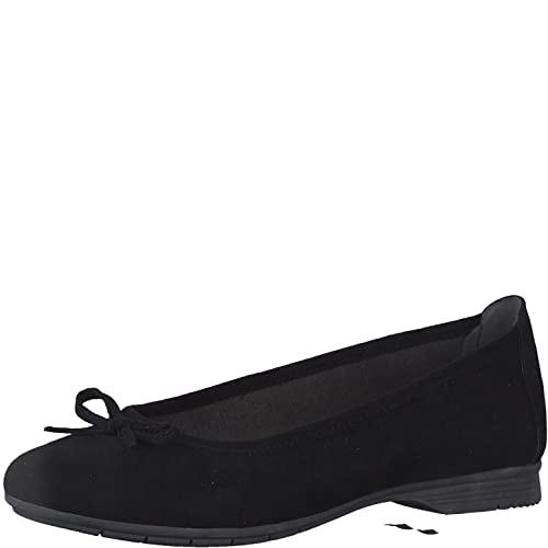 Jana Damen Ballerinas Elegant mit Schleife Weite H Mehrweite, Schwarz (Black 1), 38 EU von Jana