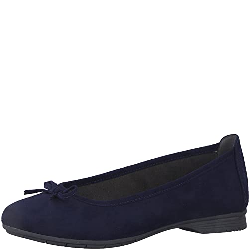 Jana Damen Ballerinas Elegant mit Schleife Weite H Mehrweite, Blau (Navy 1), 37 EU von Jana