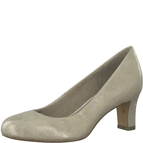 Jana Damen Pumps Elegant Kleiner Absatz Weite H Mehrweite, Gold (Gold Met Str 1), 37 EU von Jana