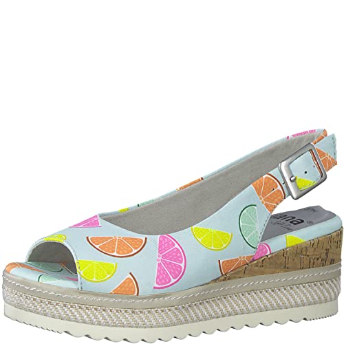 Jana Softline Damen 8-8-29660-20 Wedge Pumps, Lemon Multi, 38 EU von Jana