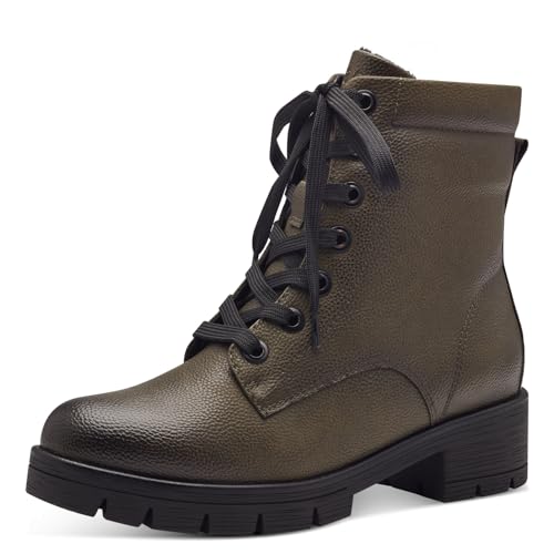 Jana Damen Stiefeletten zum Schnüren mit Reißverschluss Vegan, Grün (Olive), 39 EU von Jana