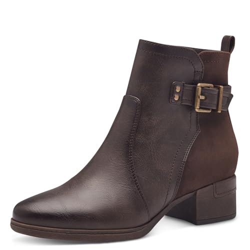Jana Damen Stiefeletten mit Absatz mit Schnalle Vegan, Braun (Mocca), 38 EU von Jana