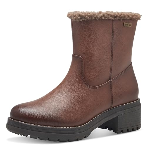 Jana Damen Winterstiefel mit Absatz Wasserabweisend Vegan, Braun (Cognac), 37 EU von Jana