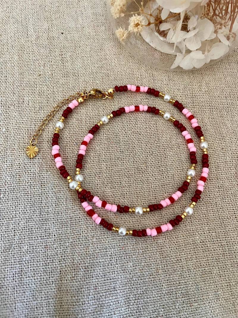 Valentine - Bunte Perlenhalskette Handgemachter Schmuck, Farbenfrohe Perlenkette Im Boho Stil, Sommeraccessoire & Geschenkidee von JanaDesignDE