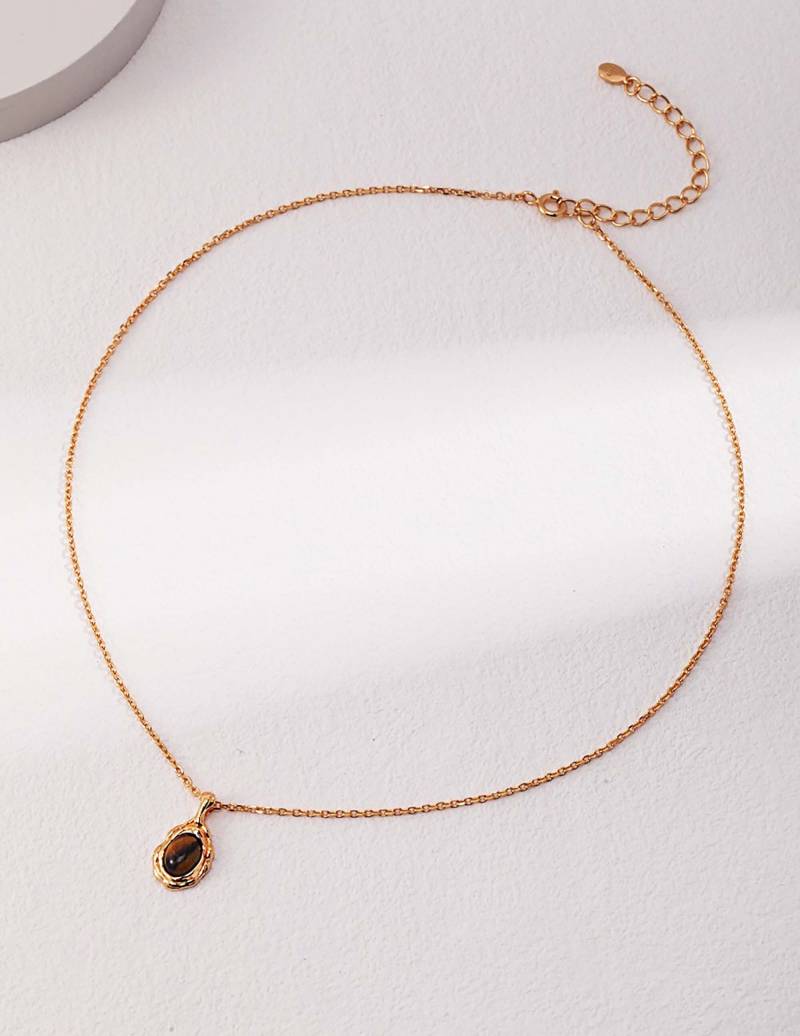 Halskette Aus Reinem Silber Mit Tigeraugen/Halskette Anhänger/Halskette/Silberschmuck/Eingesetzte Ausführung Halskette Aus Reinem Silber Mit Tigeraugen/Halskette Anhänger/Halskette/Silberschmuck/Eingesetzte Ausführung von JanaJewelryDesigns