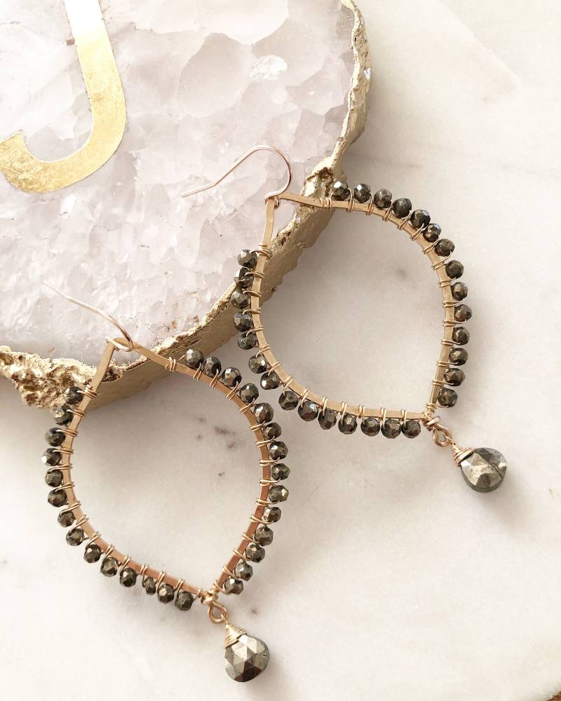 Pyrit Ohrringe in 14K Gold Filled von Janaluxe