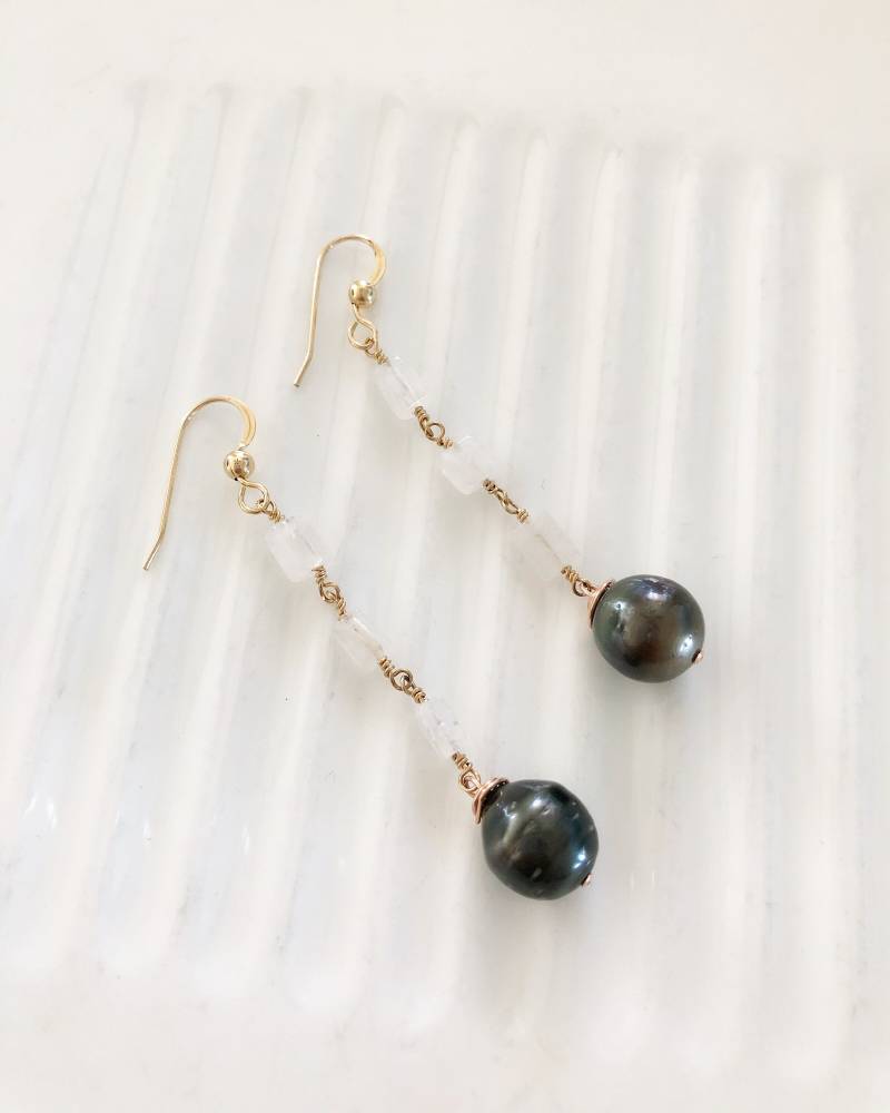 Tahitiperlen Ohrring in 14K Gold Filled von Janaluxe