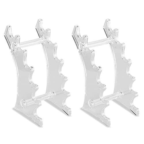 Janasiba 2X Acryl 6 Schlüssel Display StäNder, Augenbrauen FüLl Halter Bleistift Schmuck Make-Up Pinsel Rack Organizer Halter für Haus Büro Speichern Sie Die Verwendung, Klar von Janasiba