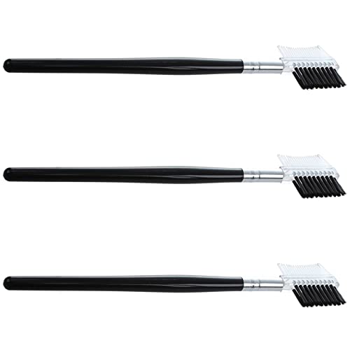 Janasiba 3 Stueck Frauen Doppelseitige Kamm Augenbrauen Pinsel Halter Make-Up Schwarz Kosmetisches Verfassungs-Werkzeug von Janasiba