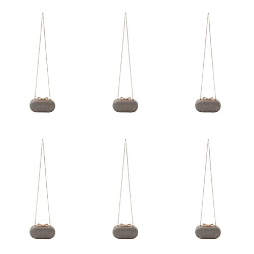 Janasiba 6X Goldene Abend Handtasche Frauen Hochzeit Glänzende Handtaschen Braut Metall Bogen Kupplungen Tasche Kette Umhänge Tasche von Janasiba