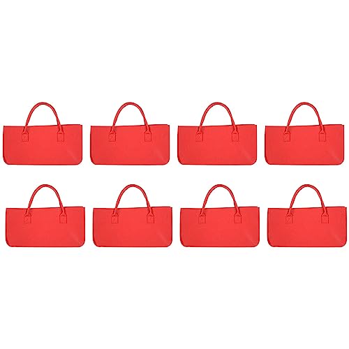 Janasiba 8X Filz Handtasche,Filz Aufbewahrungstasche Groe Kapazitt Lssig Einkaufstasche - Rot von Janasiba