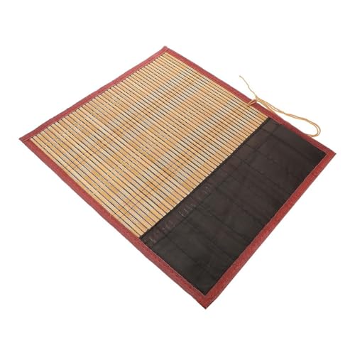 Janasiba Vorhang für Rollpinsel und Stifte, Bambus-Stiftrollenaufbewahrung, Stifttasche, Kalligraphie- und Malschutz-Sammlungspinseltasche von Janasiba