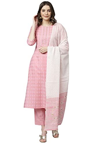 Janasya Indische Damen-Tunika, bedruckt, Kurta-Kurti-Top, Tunika, lässig, Abendmode, Kurta-Set mit Dupatta für Frauen, Pink, S Janasya Indische Damen-Tunika, bedruckt, Kurta-Kurti-Top, Tunika, lässig, Abendmode, Kurta-Set mit Dupatta für Frauen, Pink, S von Janasya