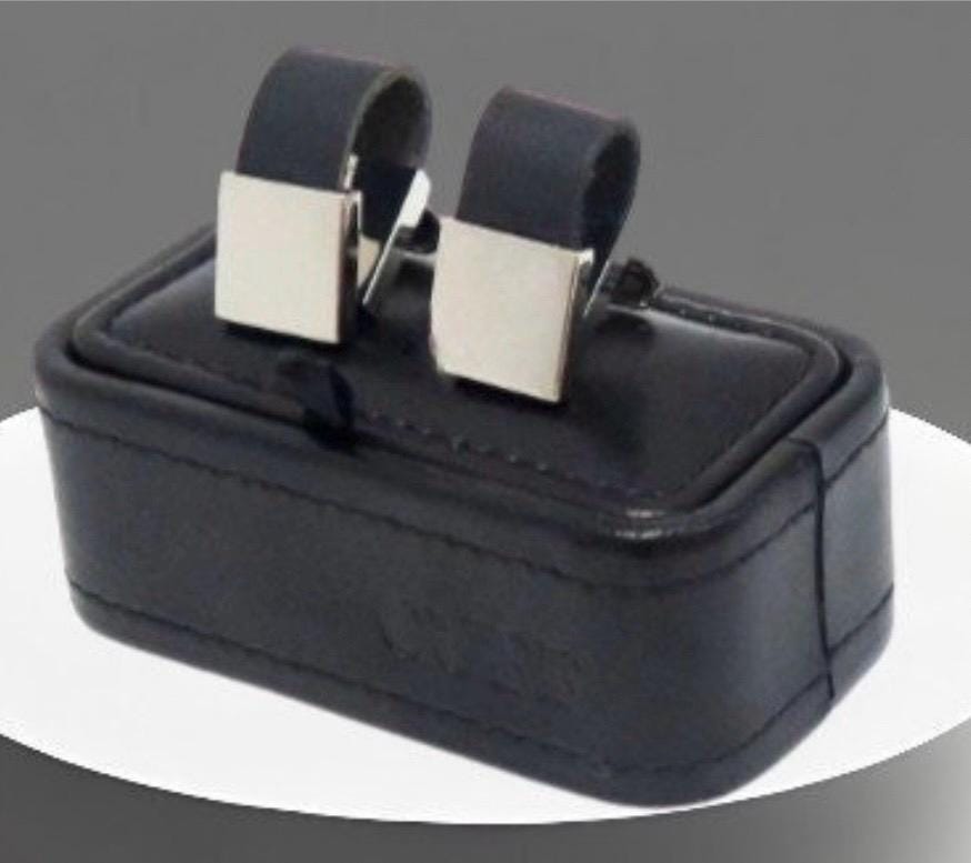 Herren Manschettenknöpfe Poliert/Leder/Gravierbar von JandHjewelry