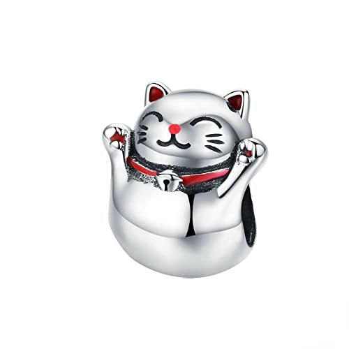 Jane Aigle 925 Silber Katze Metall Charm Lucky Guardian Maneki Neko Metallperlen Für Frauen Charm Armbänder Armreifen Diy Schmuck von Jane Aigle