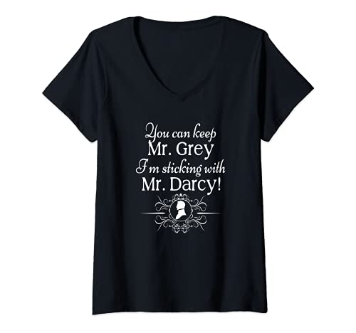 Damen Lustige Zitate von Jane Austen, Herr Darcy oder Mr. Grey T-Shirt mit V-Ausschnitt Damen Lustige Zitate von Jane Austen, Herr Darcy oder Mr. Grey T-Shirt mit V-Ausschnitt von Jane Austen Cool Gifts Tees