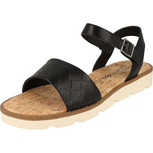 JANE KLAIN Damen Schuhe Sommer Sandale Sandalette 282-522 mit Schnalle (Black, numeric_41) von JANE KLAIN