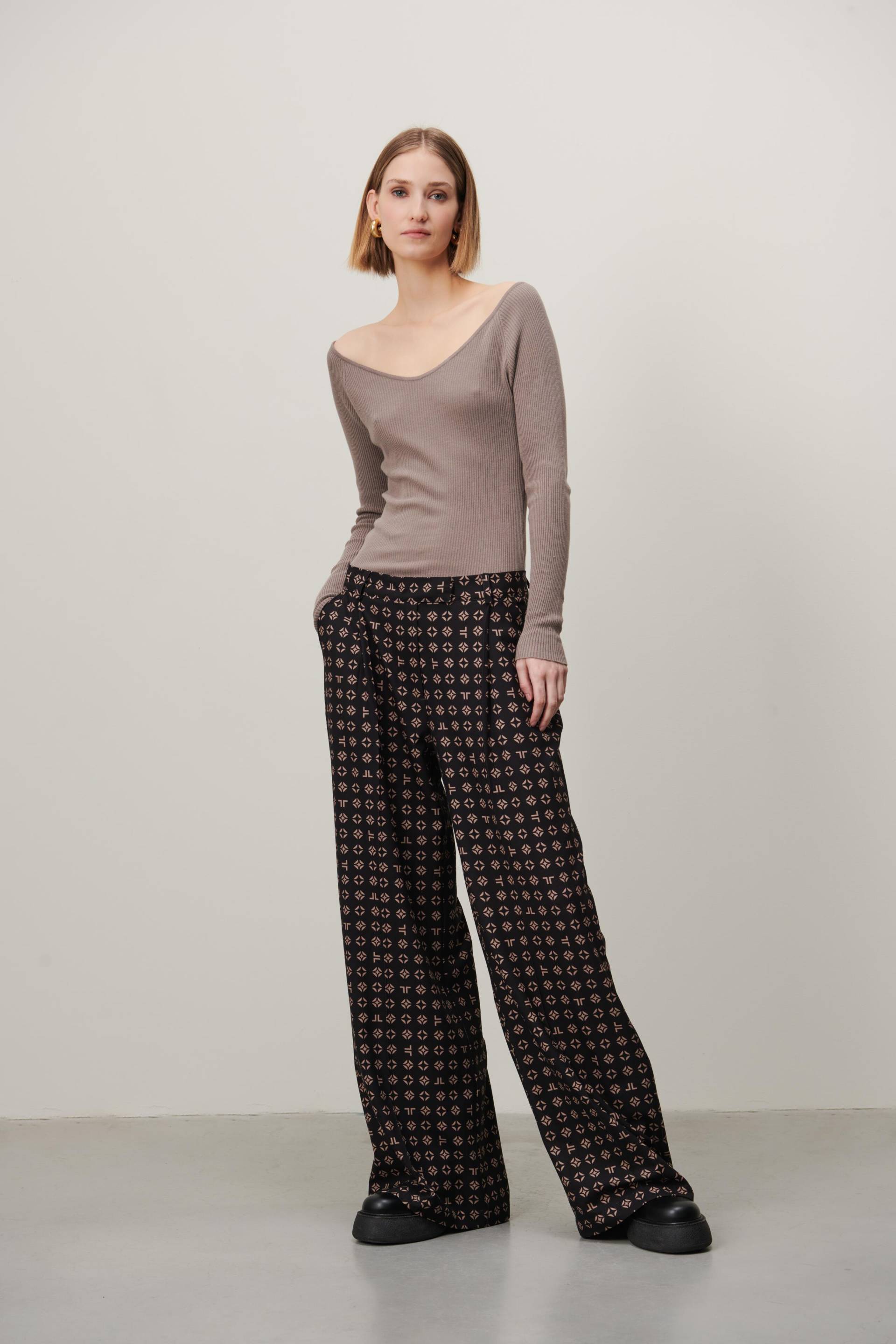 Jane Lushka - Marga Pants black beige - Gr. - S von Jane Lushka