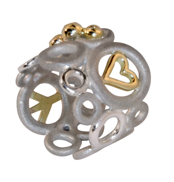 Frieden, Liebe Und Fülle Verstellbarer Ring - Schmal-18 K, 14 Sterling Silber Klein Oder Groß von JaneAGordon