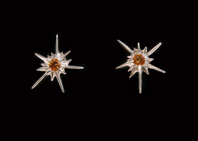 Star Ohrringe - Solide Sterne Sterlingsilber Mit Halbedelsteinen von JaneAGordon