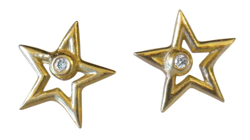 Stern Ohrstecker Greif Nach Den Sternen, Folge Deinen Träumen. Diamanten in 750Er Gold, Sterling Silber. Inspirierender Schmuck. Blei Auf von JaneAGordon