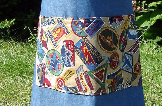 Denim Vintage Flugzeuge Bib Schürze, Junge Mädchen Denim Vintage Flugzeuge Bib Schürze, Junge Mädchen von JaneEllen2