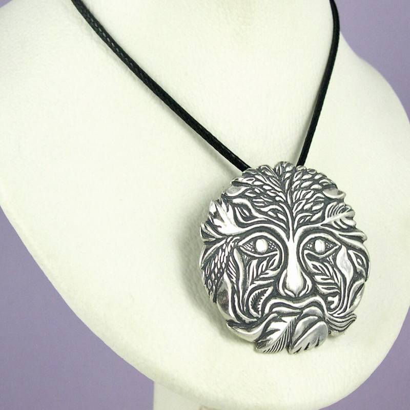 Greenman Halskette-Silber von JaneIrisDesigns