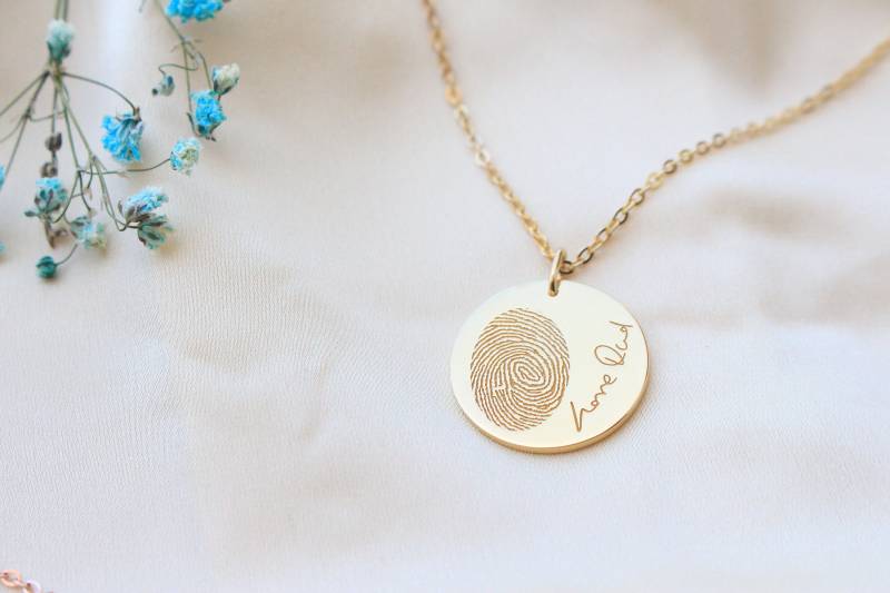 Personalisierte Fingerabdruckkette Fingerabdruck Aus Sterlingsilber, 925 Silber von JaneJewelryStore