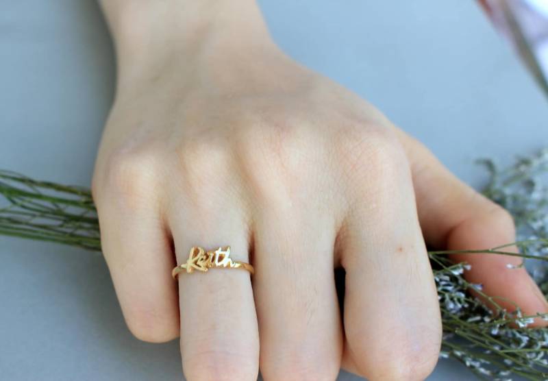 Personalisierter Namensring - Andenken Aus Sterling Silber Geschenk Brautjungfer Stapelbarer Mutter Weihnachtsgeschenk von JaneJewelryStore
