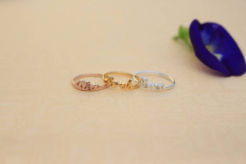 Personalisierter Sterling Silber Name Ring - Andenken Schmuck von JaneJewelryStore