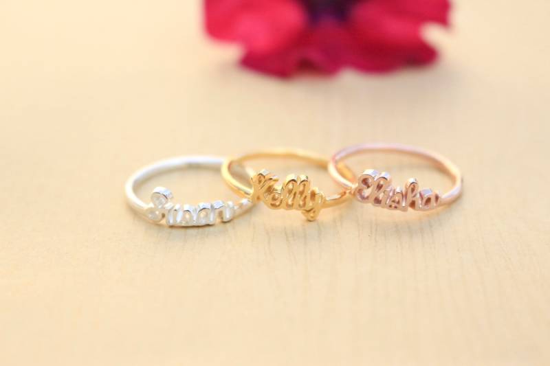 Personalisierter Sterling Silber Name Ring Andenken Schmuck Geschenk von JaneJewelryStore