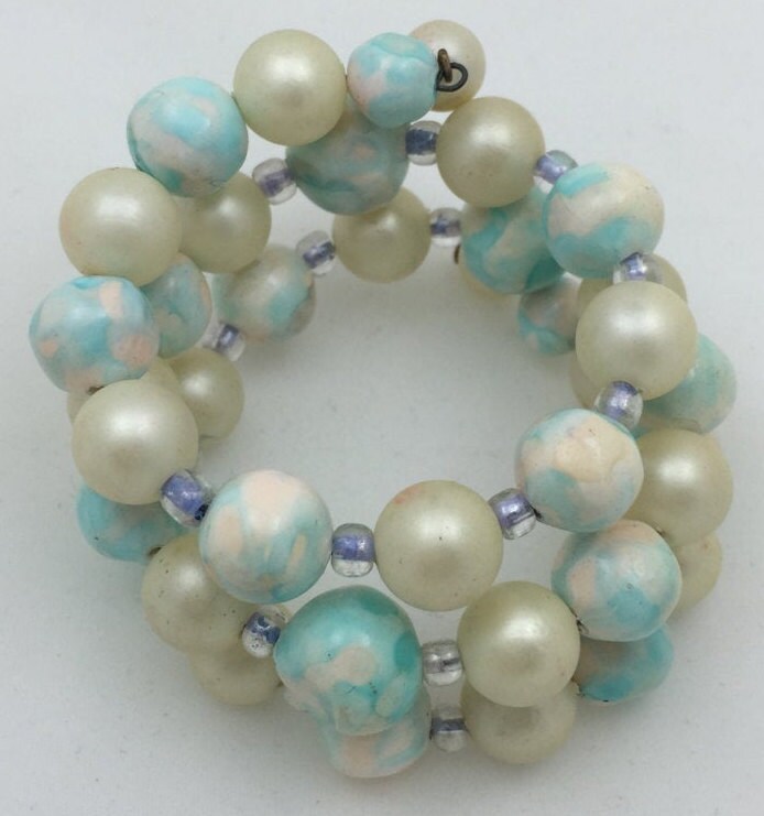 Vintage Blau Und Weiß Memory Armband Vintage Blau Und Weiß Memory Armband von JaneJosephVintage